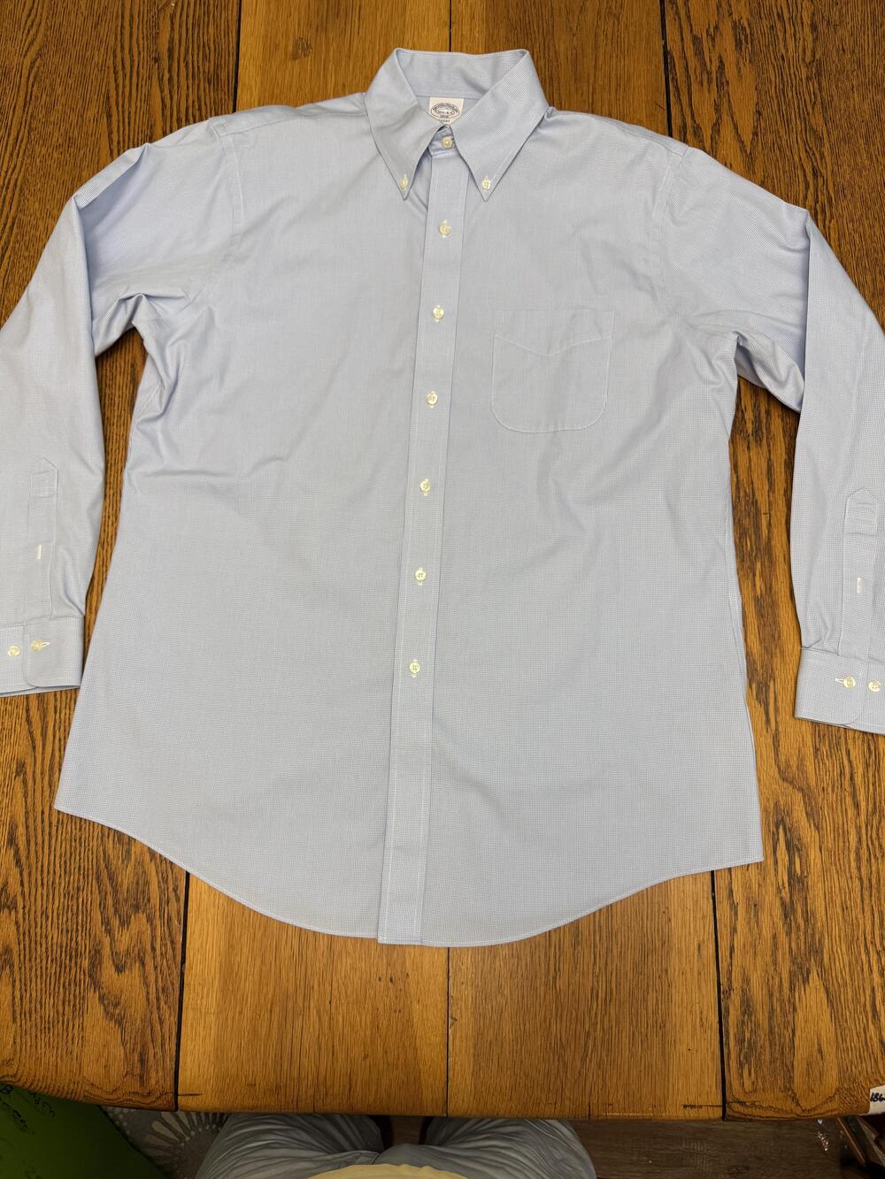 Brooks Brothers Shirt Mens‎ 16.5 Regent 1818 Blue Non-Iron Cotton Button Down XL